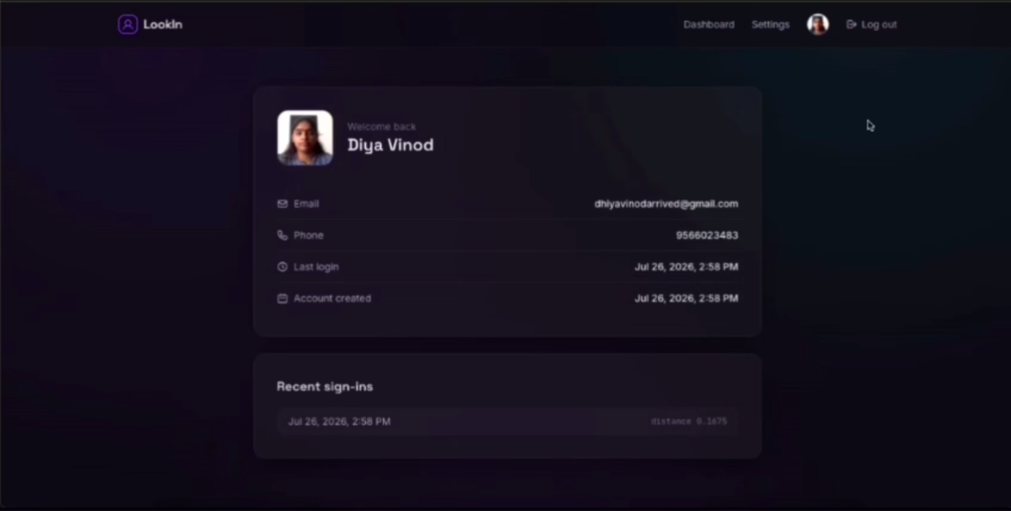 LookIn passwordless face authentication preview